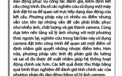 Ứng dụng công nghệ xử lý ảnh xác định dao động kết cấu công trình