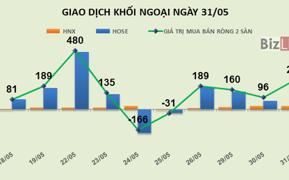 Phiên 31/5: Dòng tiền khối ngoại tập trung vào ROS, HPG