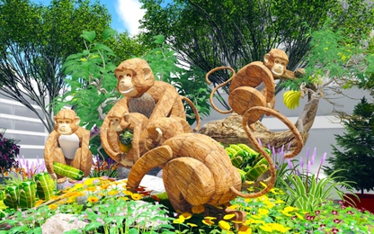 Phối cảnh đường hoa Nguyễn Huệ Tết Bính Thân 2016