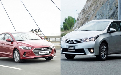 Hyundai Elantra so kè với Toyota Corolla Altis