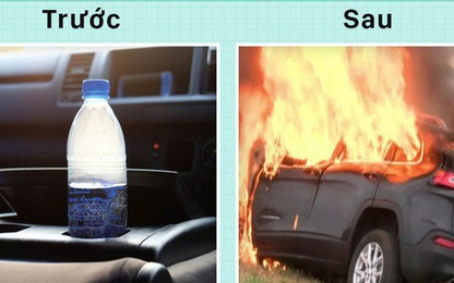 Nguy cơ cháy nổ từ việc đặt sai vị trí chai nước trên xe ôtô