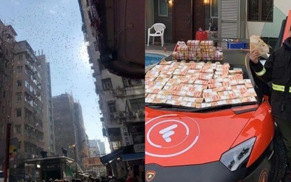 Lái siêu xe rải tiền trên phố: 300 tỷ rơi như lá vàng