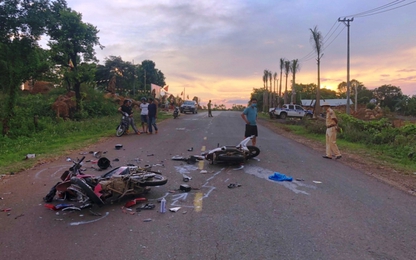 Gia Lai: Xe máy đấu đầu 5 người thương vong