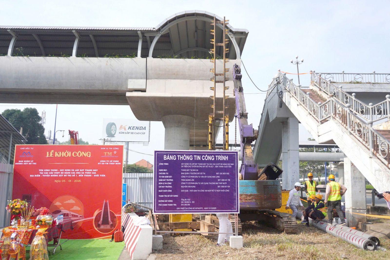 TP.HCM khởi công lắp đặt thang máy tại các cầu vượt bộ hành dọc tuyến metro Bến Thành - Suối Tiên