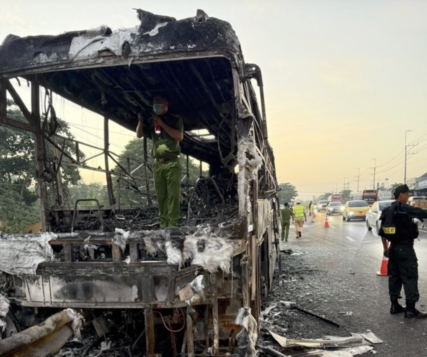 Hé lộ nguyên nhân ban đầu vụ cháy xe khách trên QL1 qua Đồng Nai khiến 7 người tử vong
