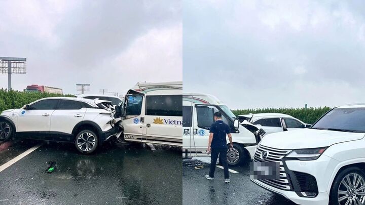 Hà Nội: Tạm giữ hình sự tài xế ô tô Lexus lạng lách, phanh đột ngột gây TNGT liên hoàn trên cao tốc 