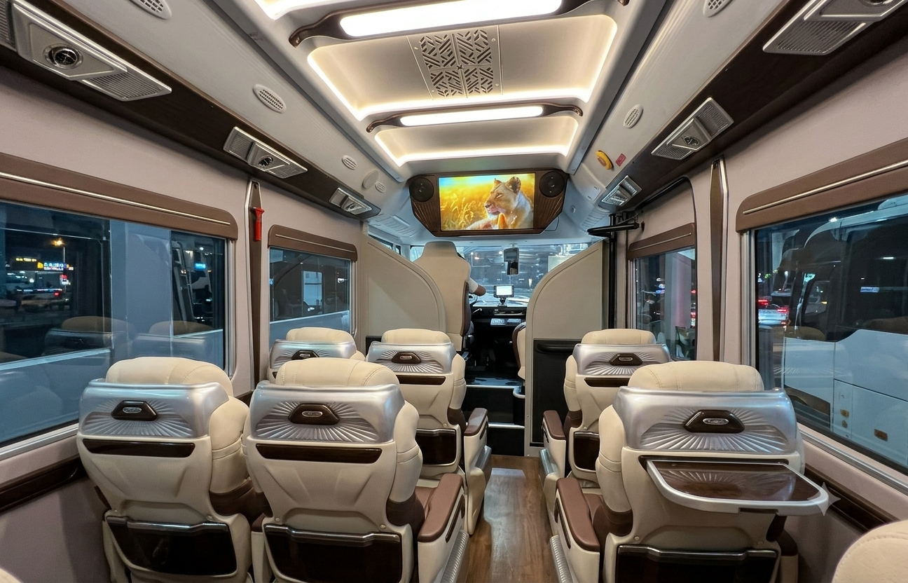 Lộ diện xe buýt VinFast nội thất Limousine đầu tiên