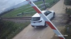 Xứ phạt nhiều lái xe ô tô vượt rào chắn đường sắt ở Quảng Ngãi
