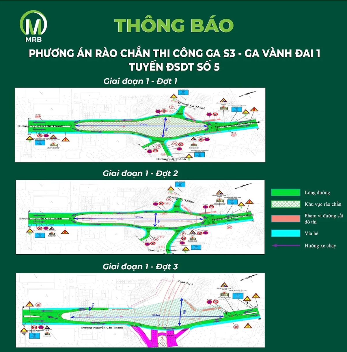  Hà Nội: Triển khai rào chắn một phần đường Văn Cao, Nguyễn Chí Thanh để thi công đường sắt đô thị